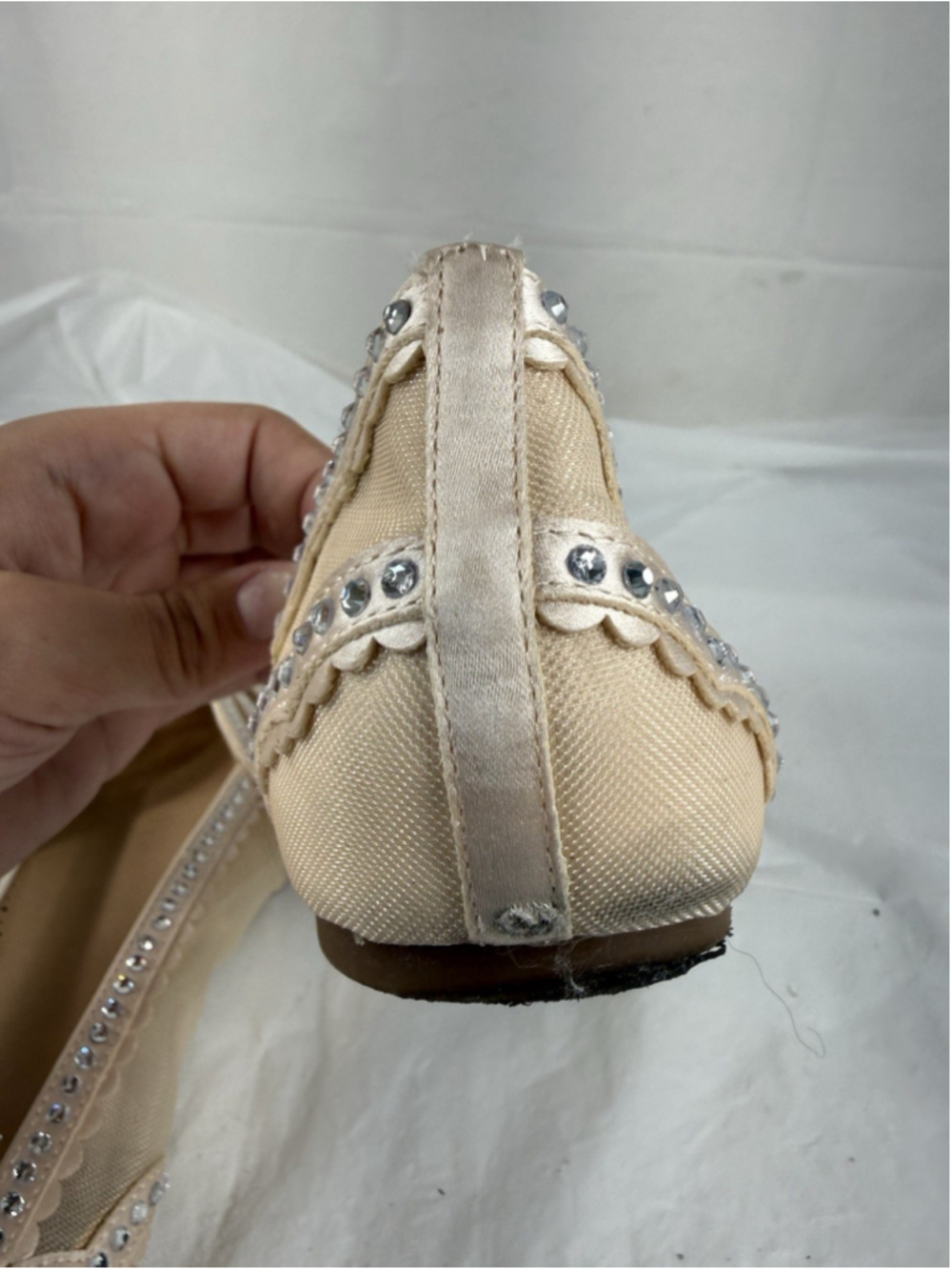 Copper Key Crystal Pointed Toe Butterfly Flat Shoes Womens 8M - Picture 14 of 15